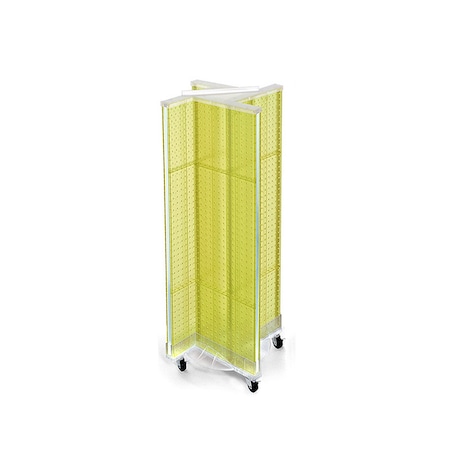 Azar Displays Pinwheel Pegboard Floor Display on Wheeled Base 700443-YEL